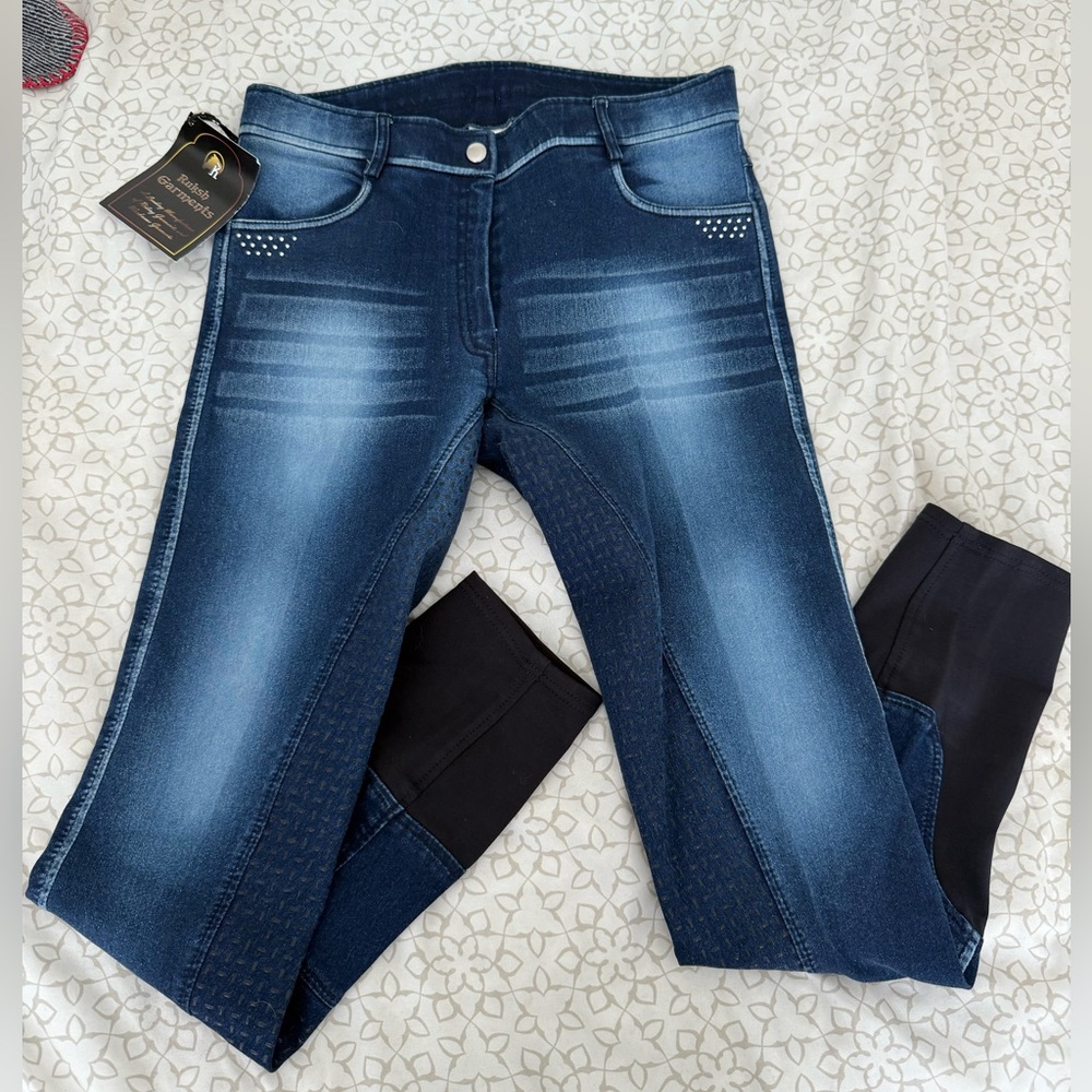 Horse riding denim breeches size 38